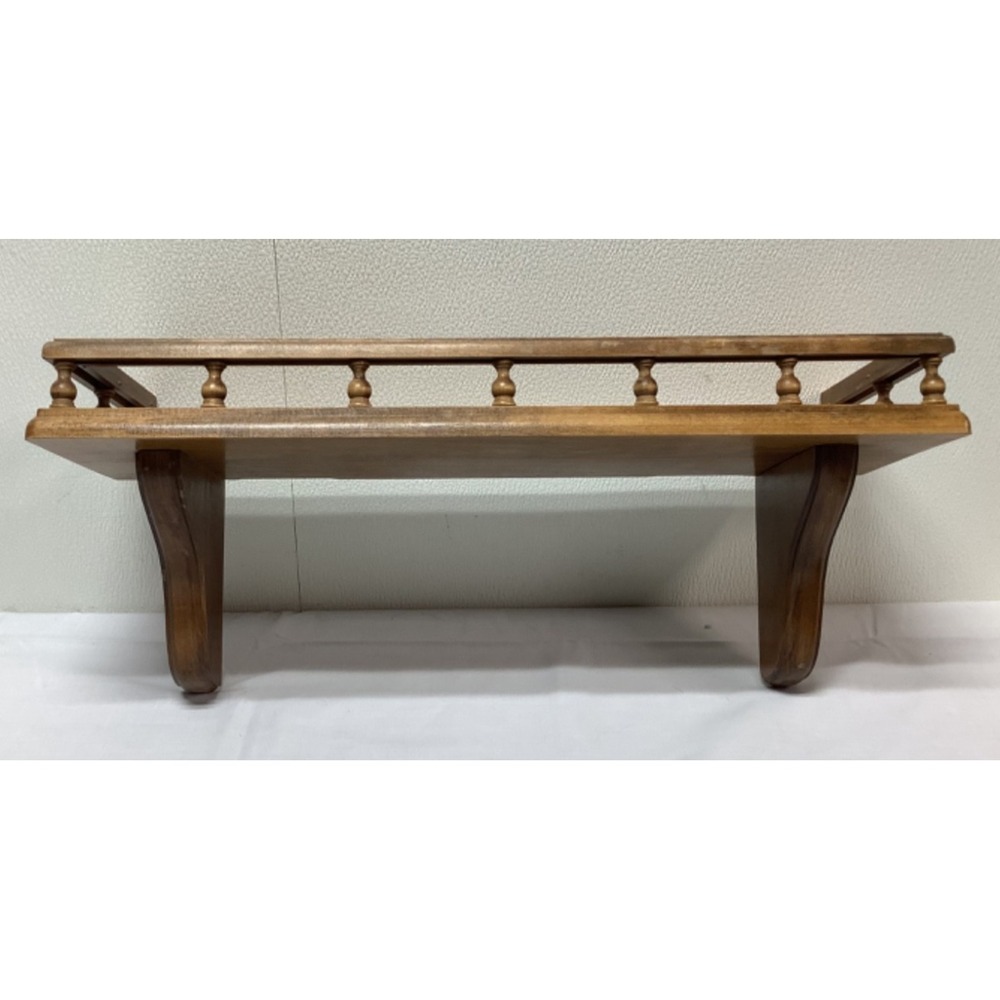 Wall Mounted Colonial Style Wooden Wall Shelf Gallery Spindle Rail 6.5"x8"x21"